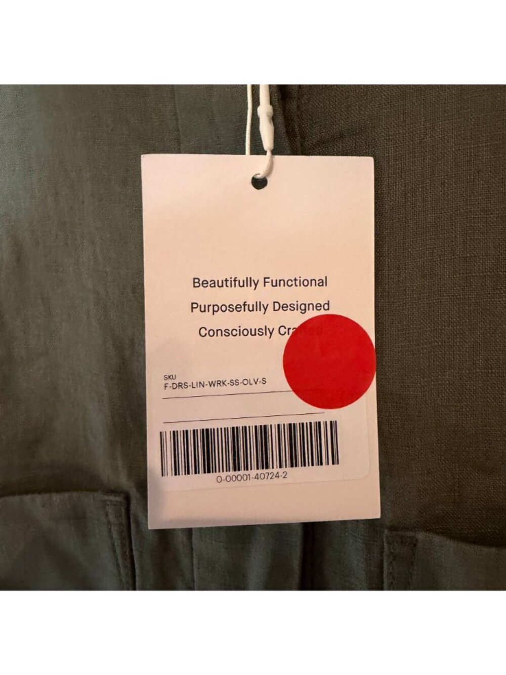 Everlane The Craft Dress in Linen Women's Size Small Kalamata Olive Green NWT! - Picture 4 of 6